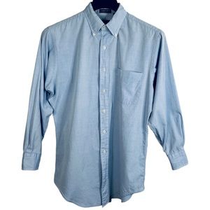 Mark Shale 2x2 Pinpoint Oxford Button Down Shirt Pale Blue Size 15 1/2 - 32